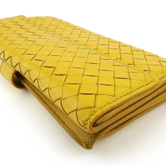 BOTTEGA VENETA Long Wallet Intrechard Leather Authentic Used - Picture 6 of 8